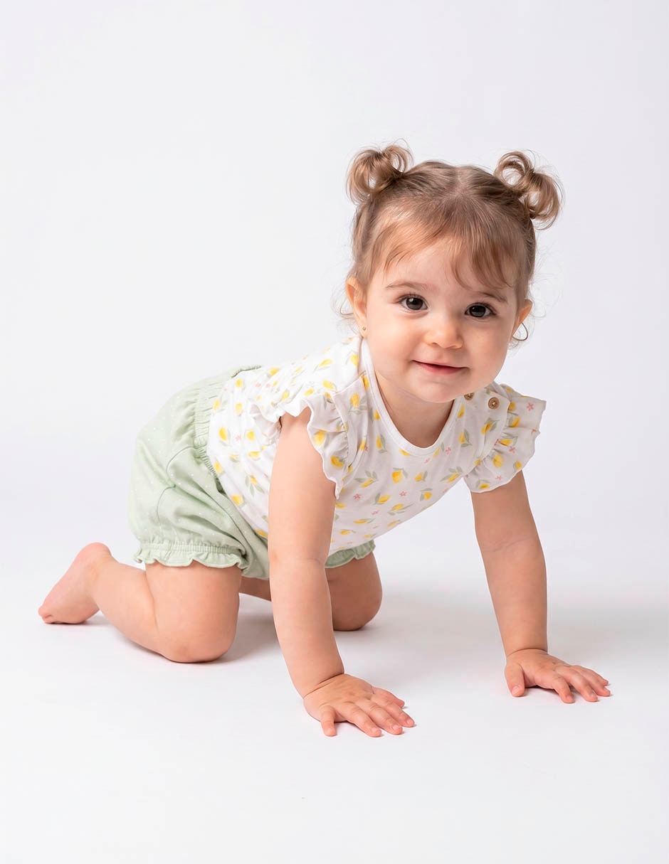 Conjunto casual de algodón para bebé niña 2 piezas Conjunto casual de algodón para bebé niña 2 piezas
