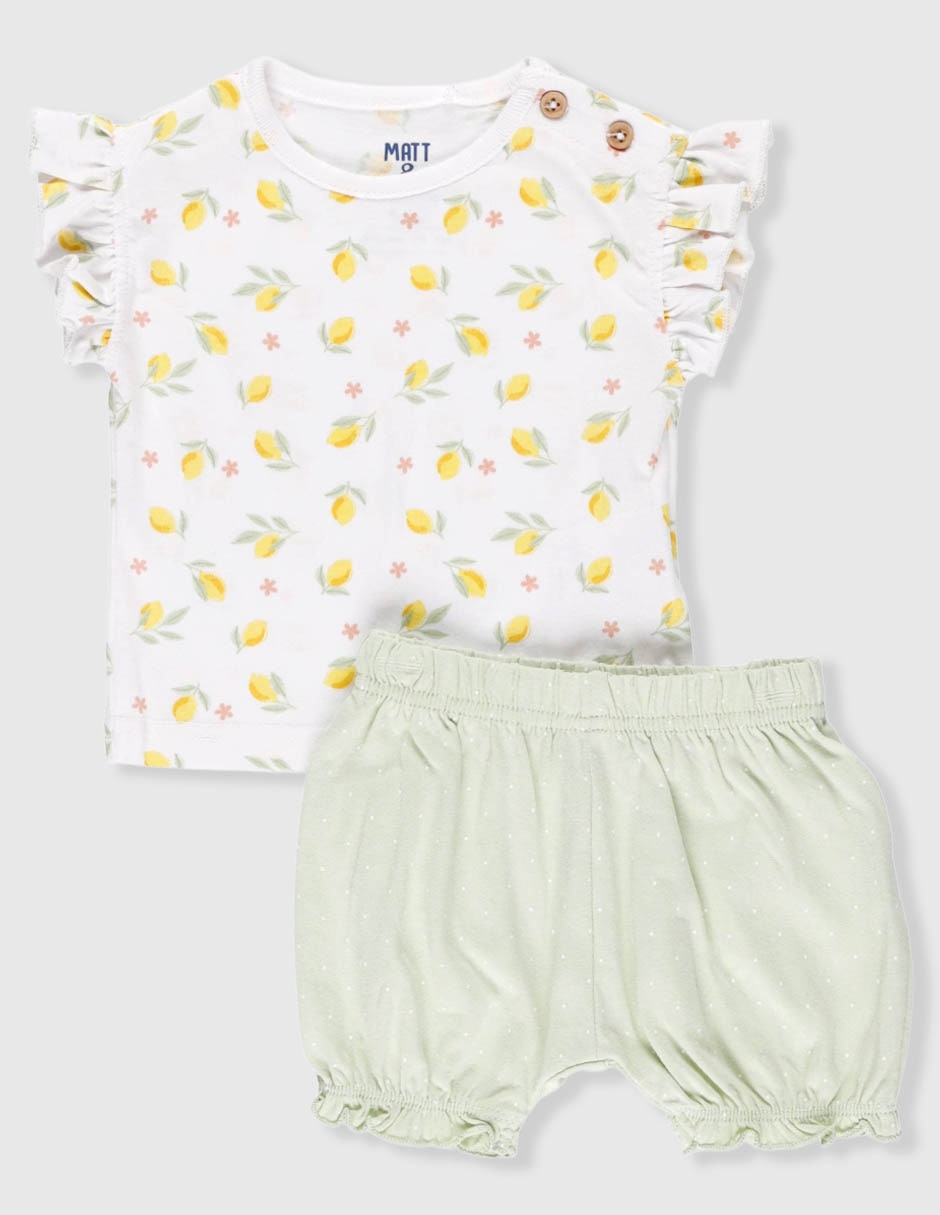 Conjunto casual de algodón para bebé niña 2 piezas 2