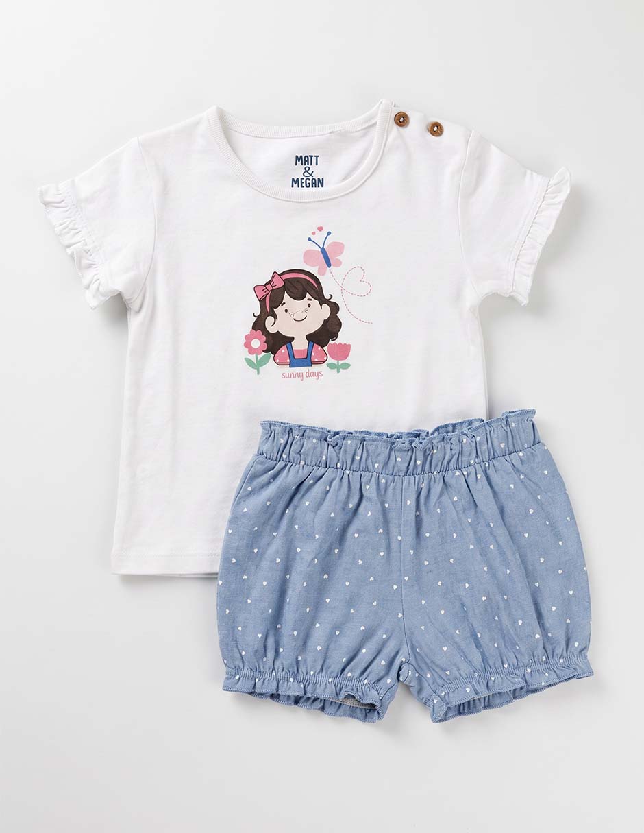 Conjunto de algodón para niña 2 piezas 2