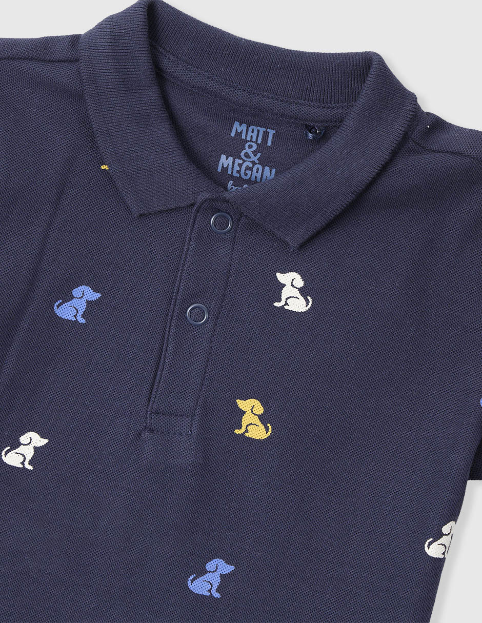 Playera tipo polo Megan de algodón para niño 3
