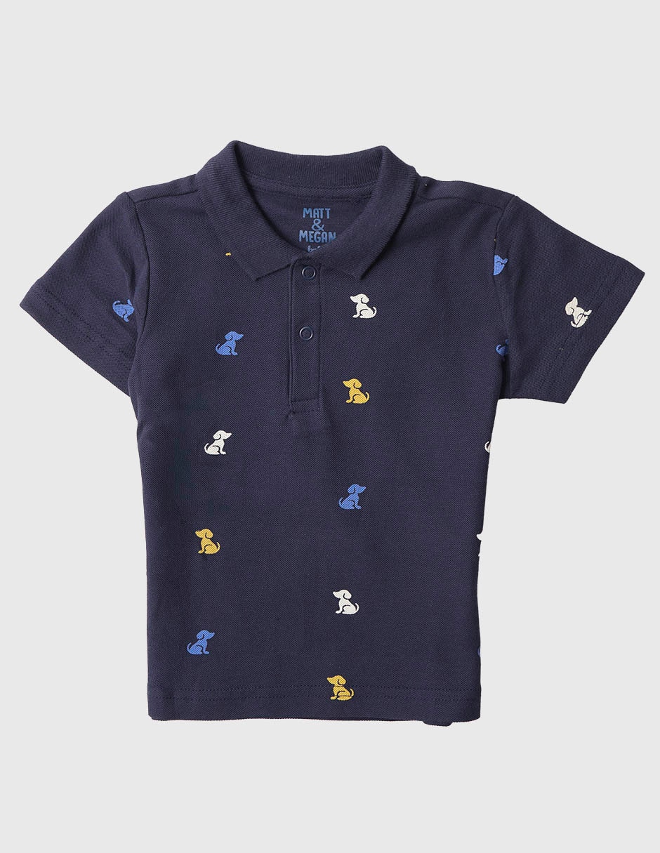 Playera tipo polo Megan de algodón para niño