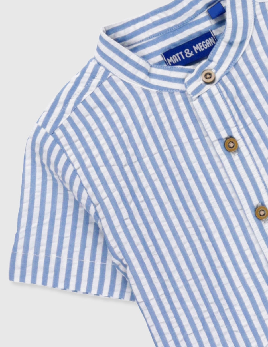 Camisa casual matt & megan de algodón manga corta para niño