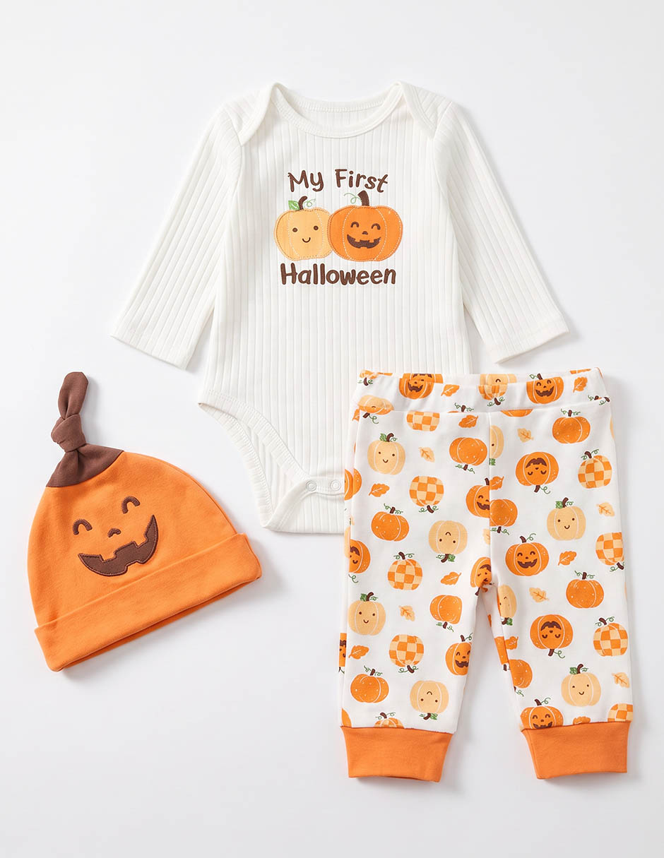 Conjunto halloween de algodón bebé 2