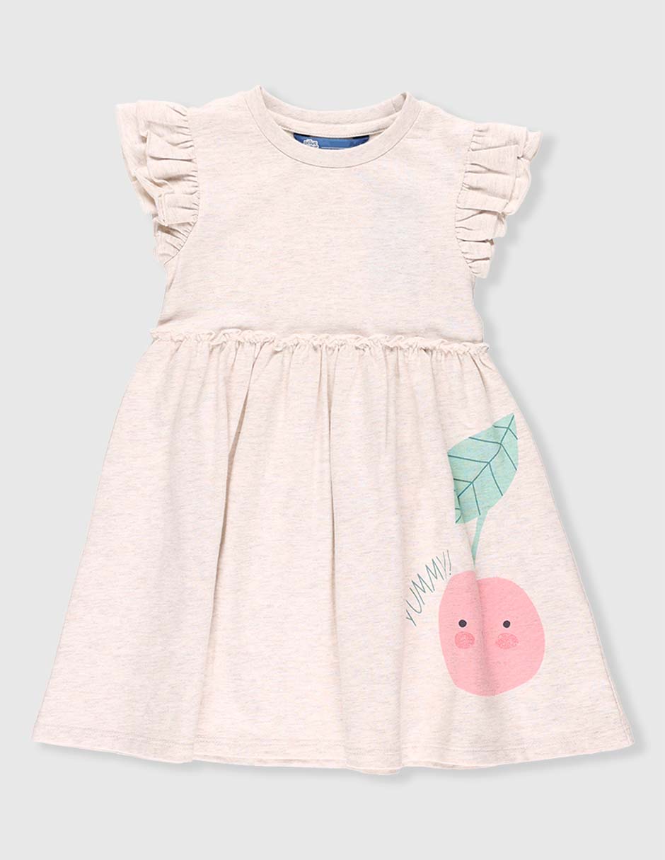 Vestido manga volantes para niña