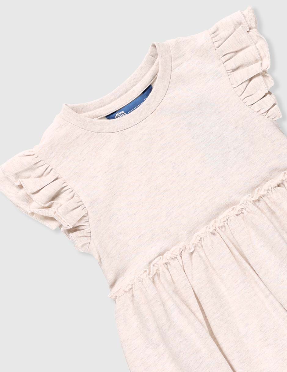 Vestido manga volantes para niña