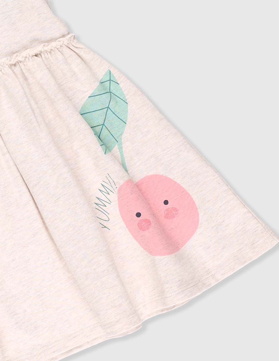 Vestido manga volantes para niña