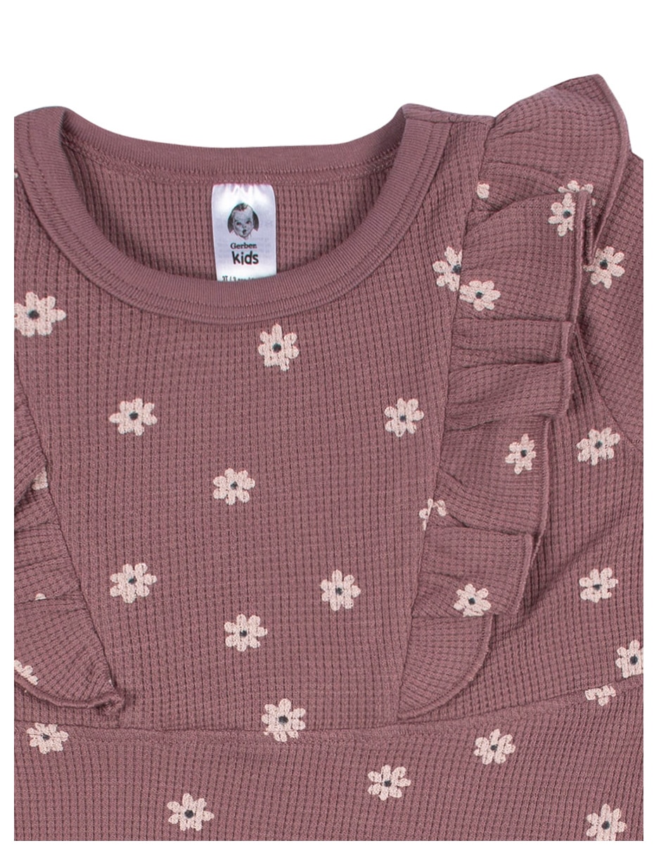 Vestido manga acampanada para niña