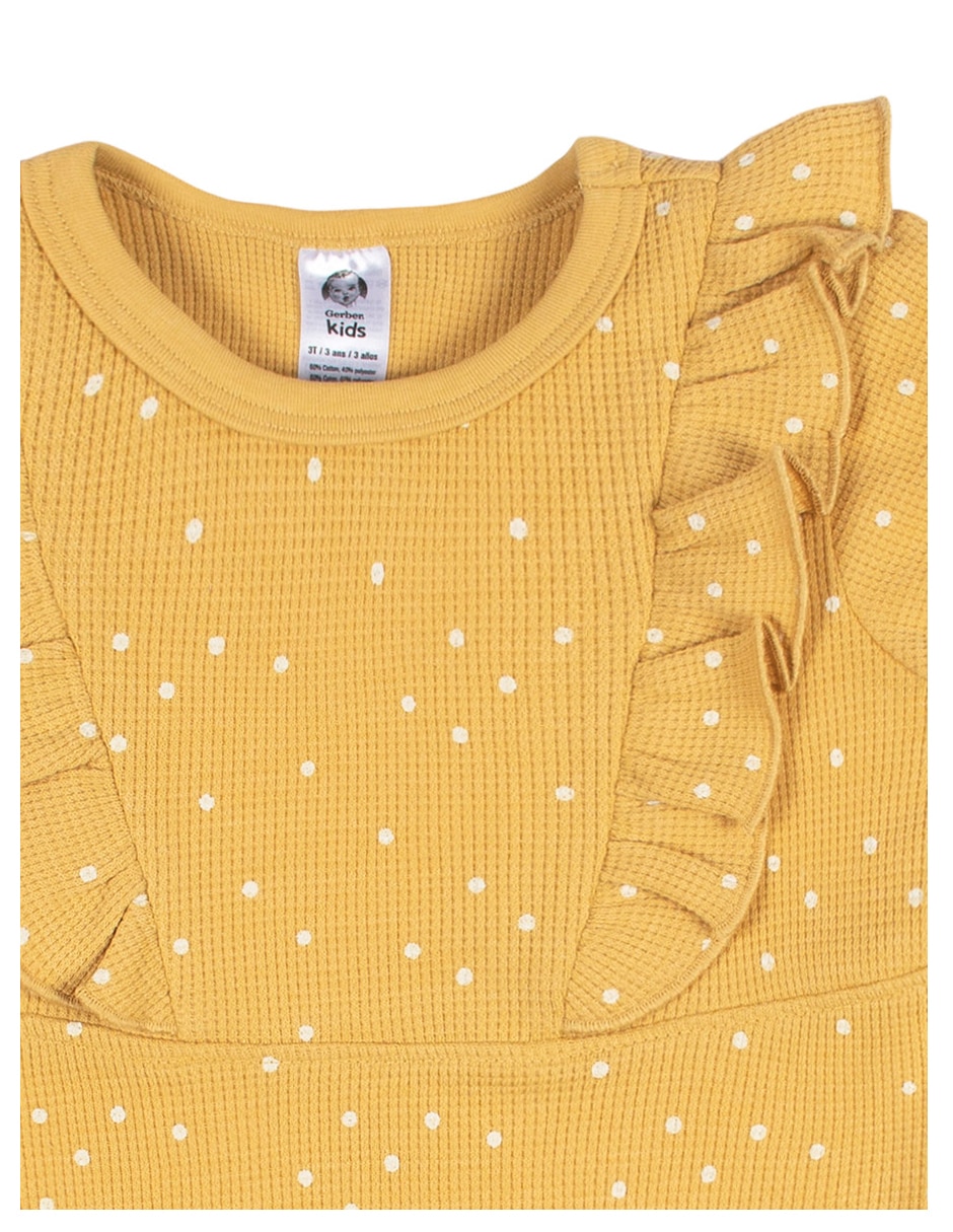 Vestido Gerber manga acampanada para bebé niña