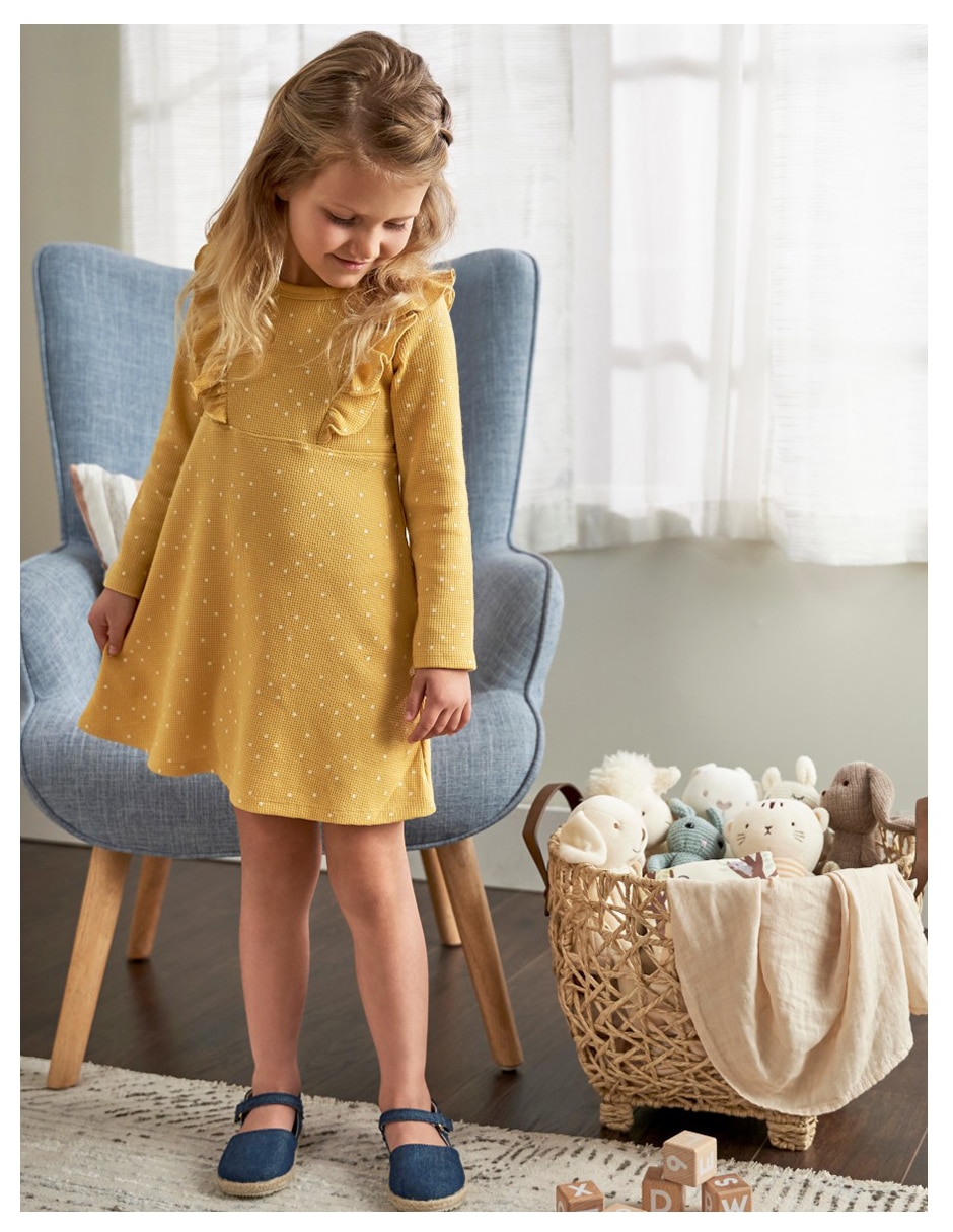 Vestido Gerber manga acampanada para bebé niña