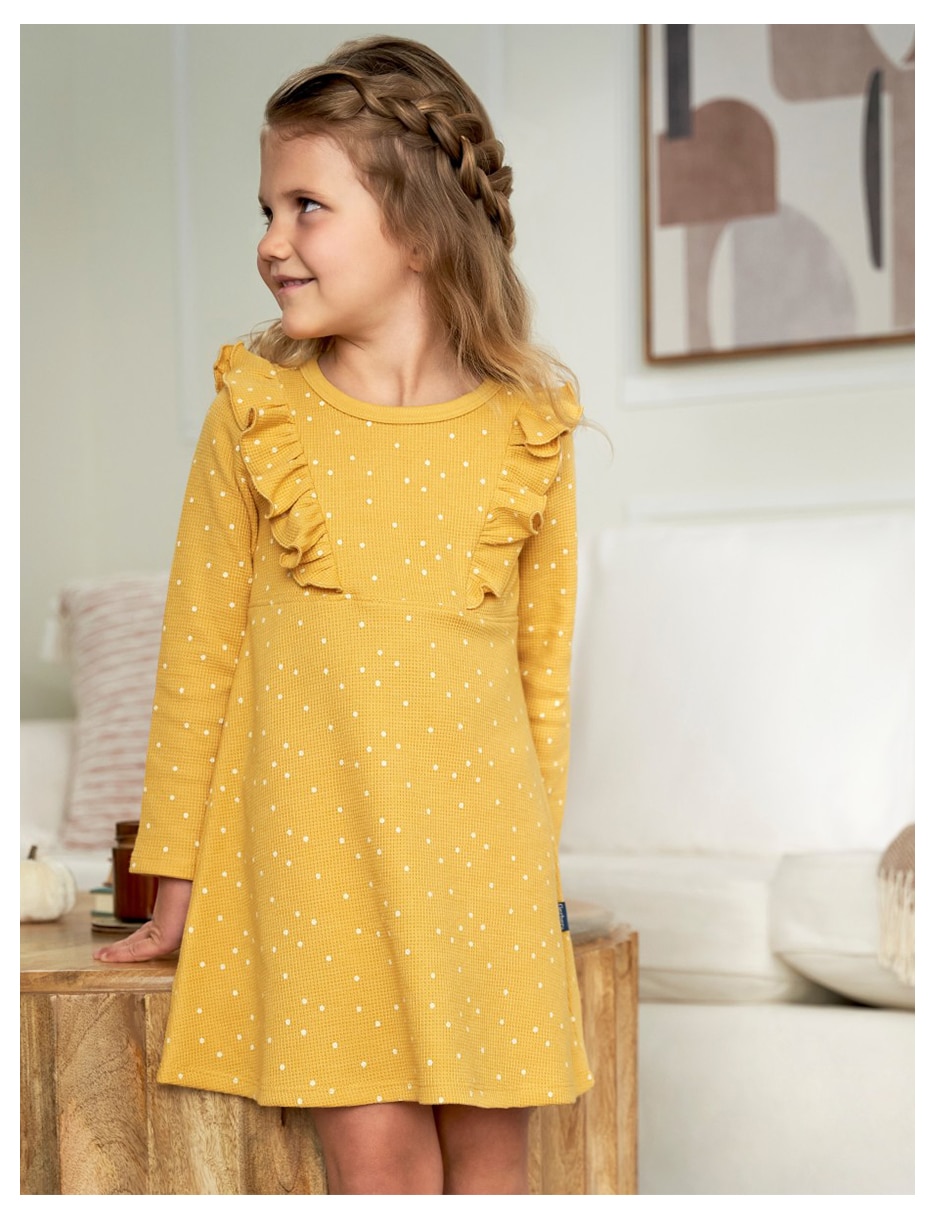 Vestido Gerber manga acampanada para bebé niña