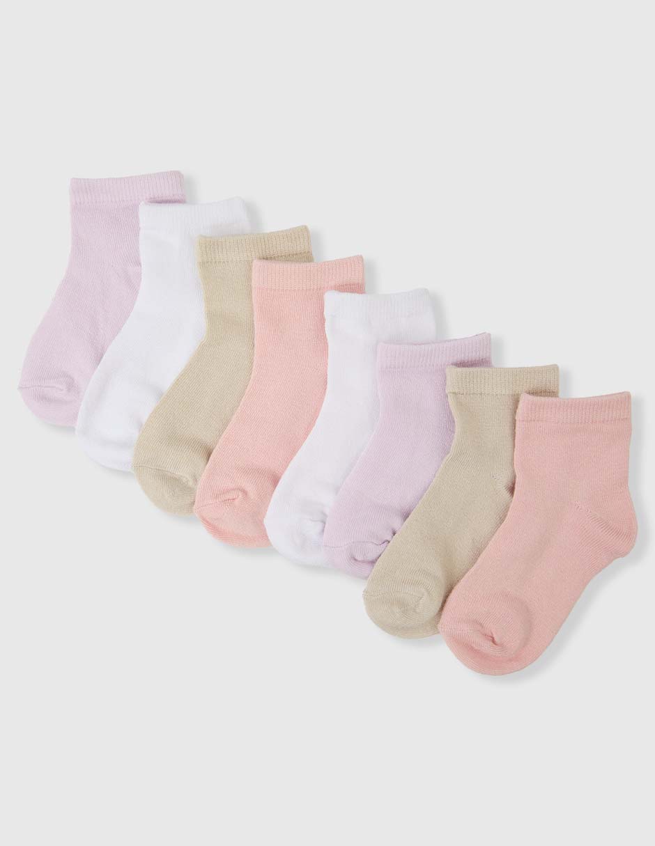 Set calcetín de poliéster para bebé niña 8 pares Set calcetín de poliéster para bebé niña 8 pares
