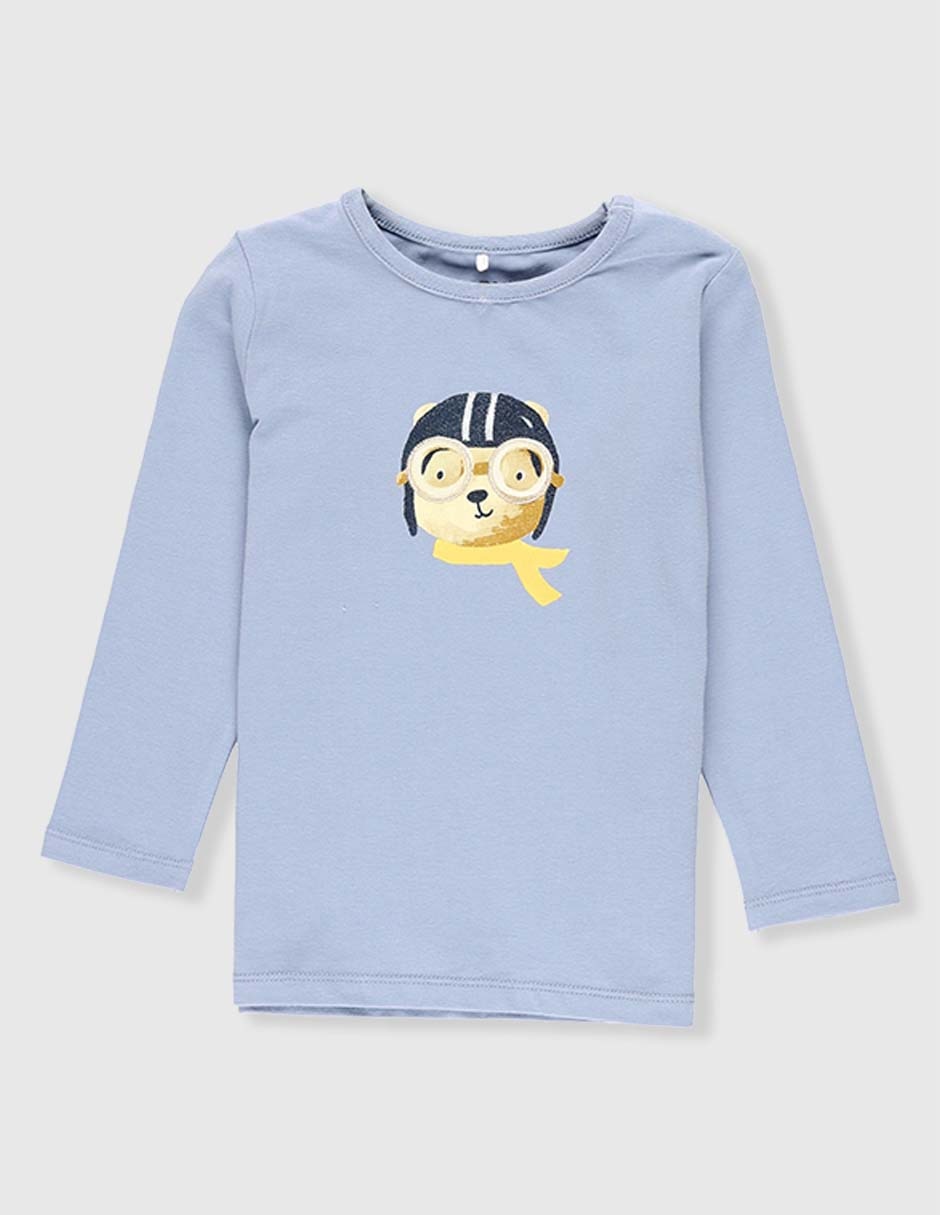 Playera Oso manga larga para bebé niño 1