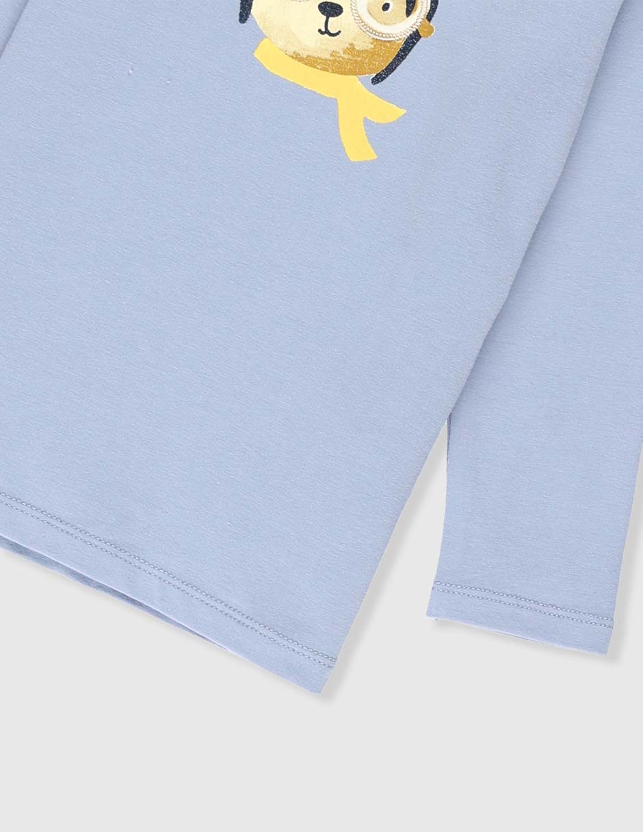 Playera Oso manga larga para bebé niño 7