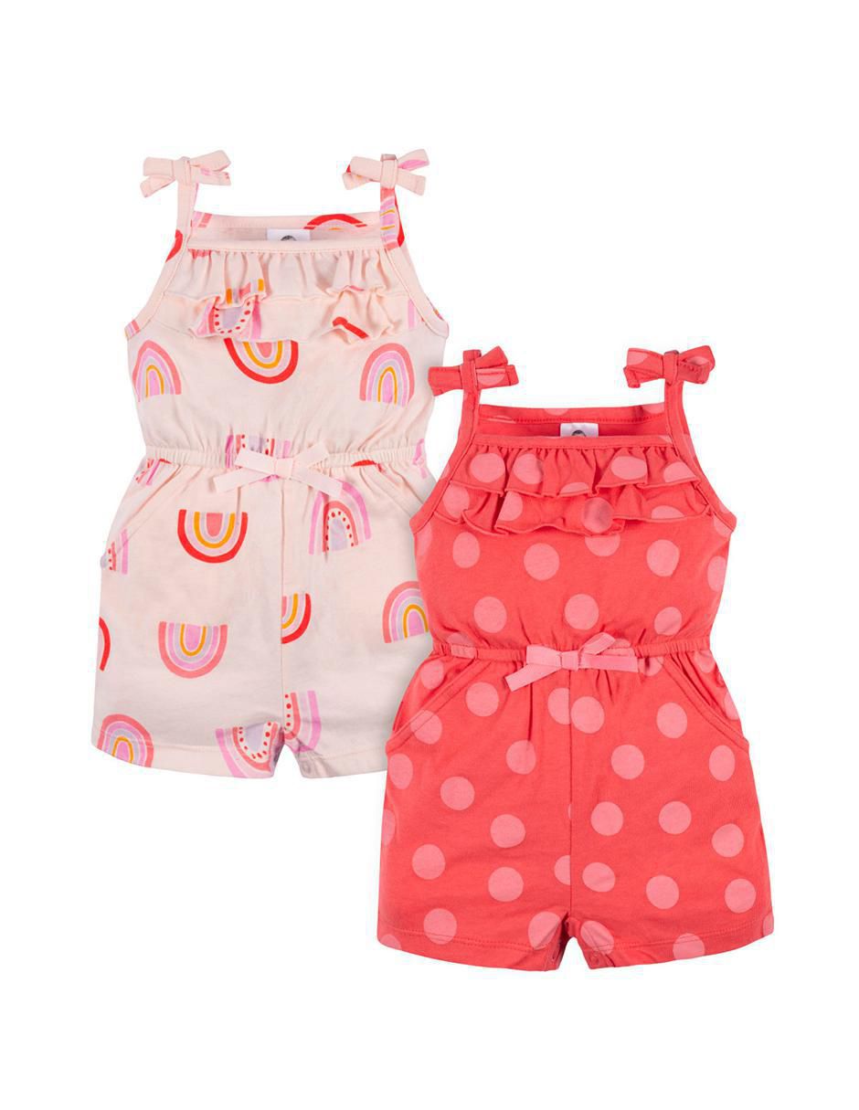 Set romper Gerber de algodón para bebé niña