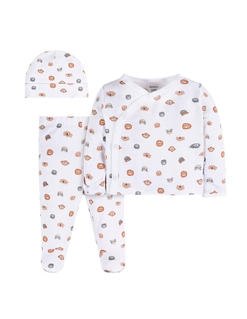 Conjunto casual de algodón para bebé unisex 3 piezas