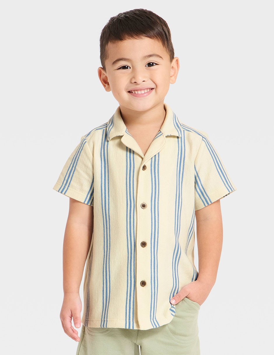 Camisa casual Cat & Jack de algodón manga corta para niño Camisa casual Cat & Jack de algodón manga corta para niño