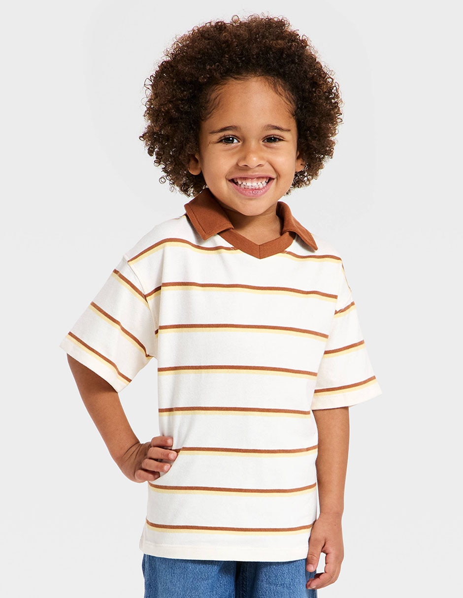 Playera tipo polo de algodón para niño Playera tipo polo de algodón para niño