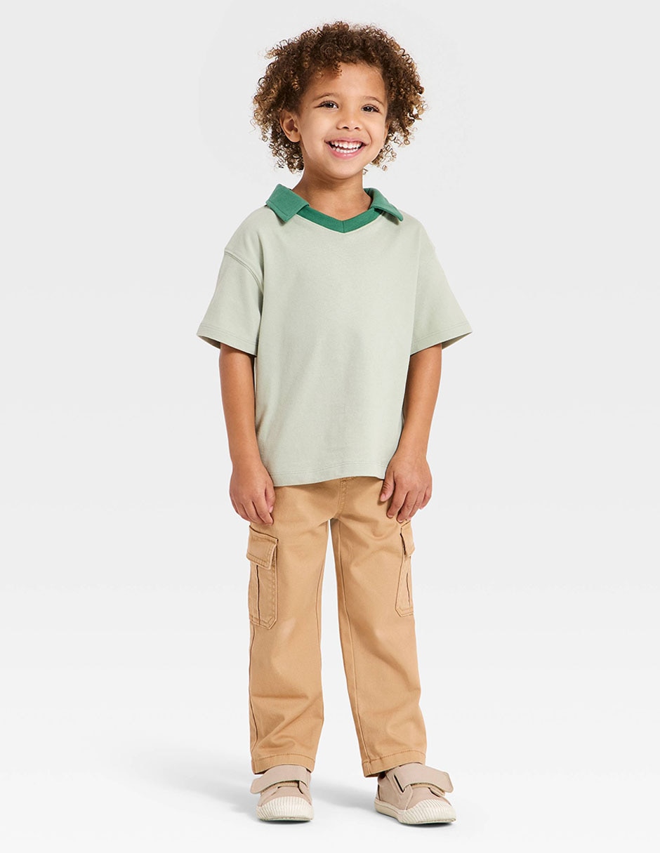 Playera tipo polo Cat & Jack de algodón para niño