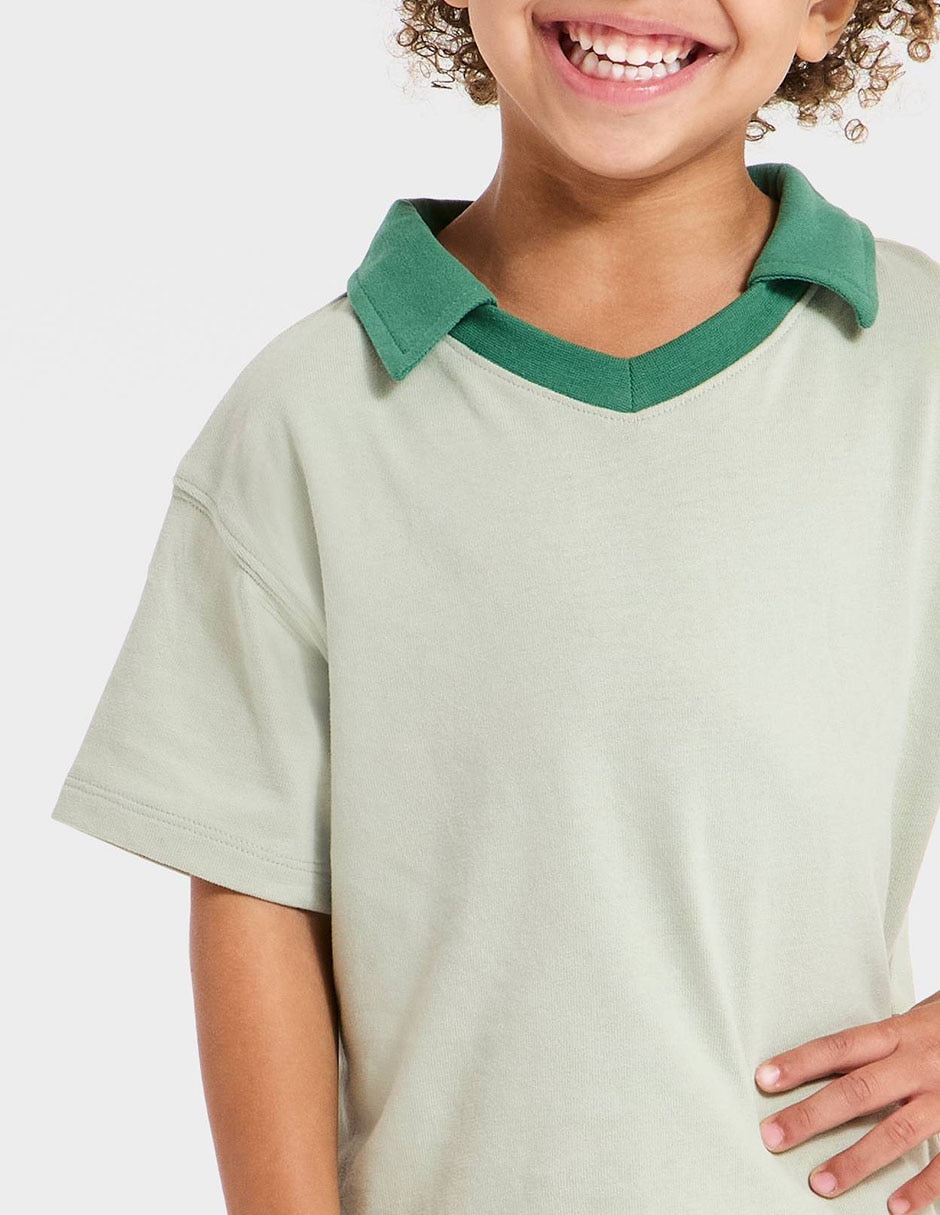 Playera tipo polo Cat & Jack de algodón para niño