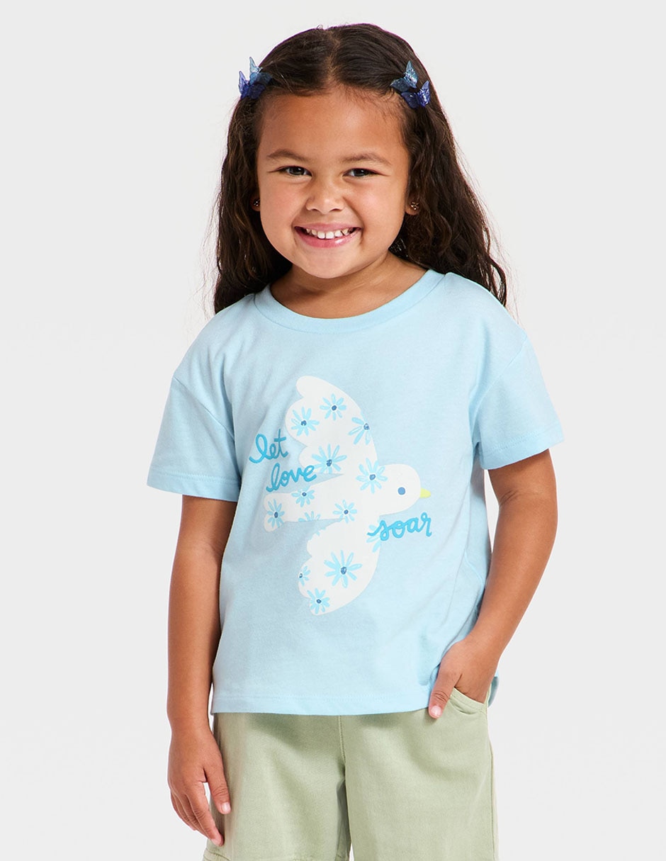 Playera manga corta para bebé niña Playera manga corta para bebé niña
