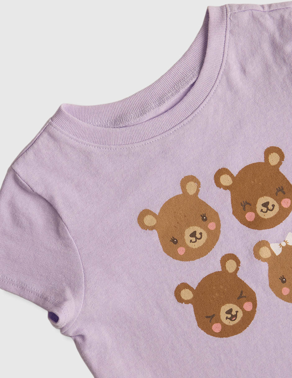 Playera manga regular para niña