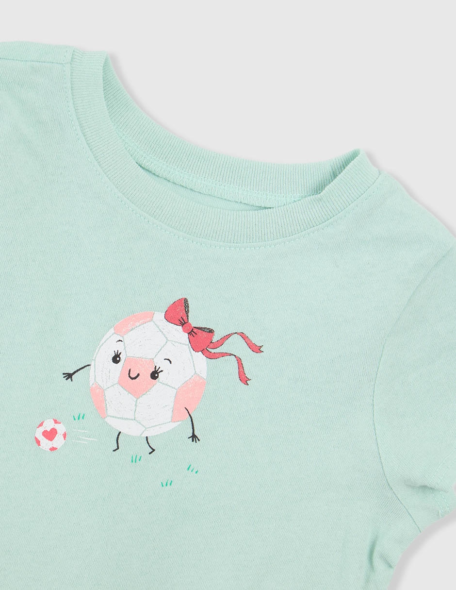 Playera manga regular para niña