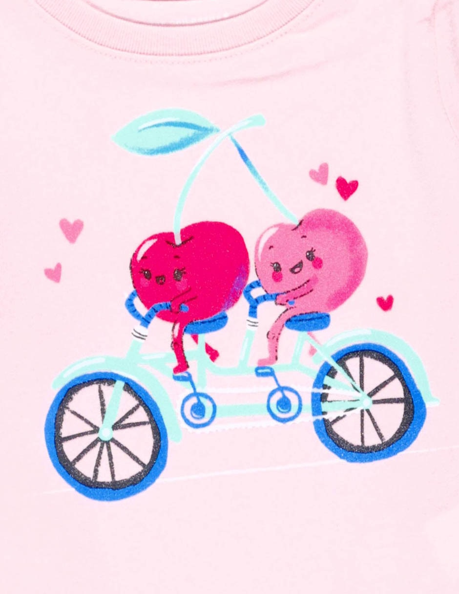 Playera manga regular para niña