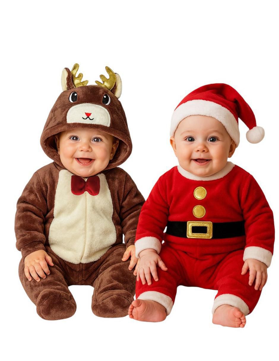 Mameluco Reno Y Santa Niño para bebé niño