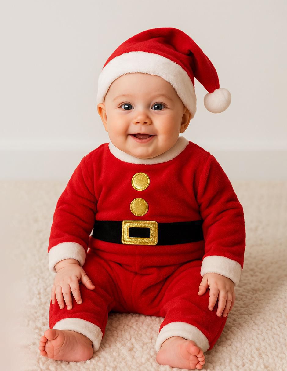 Mameluco Reno Y Santa Niño para bebé niño