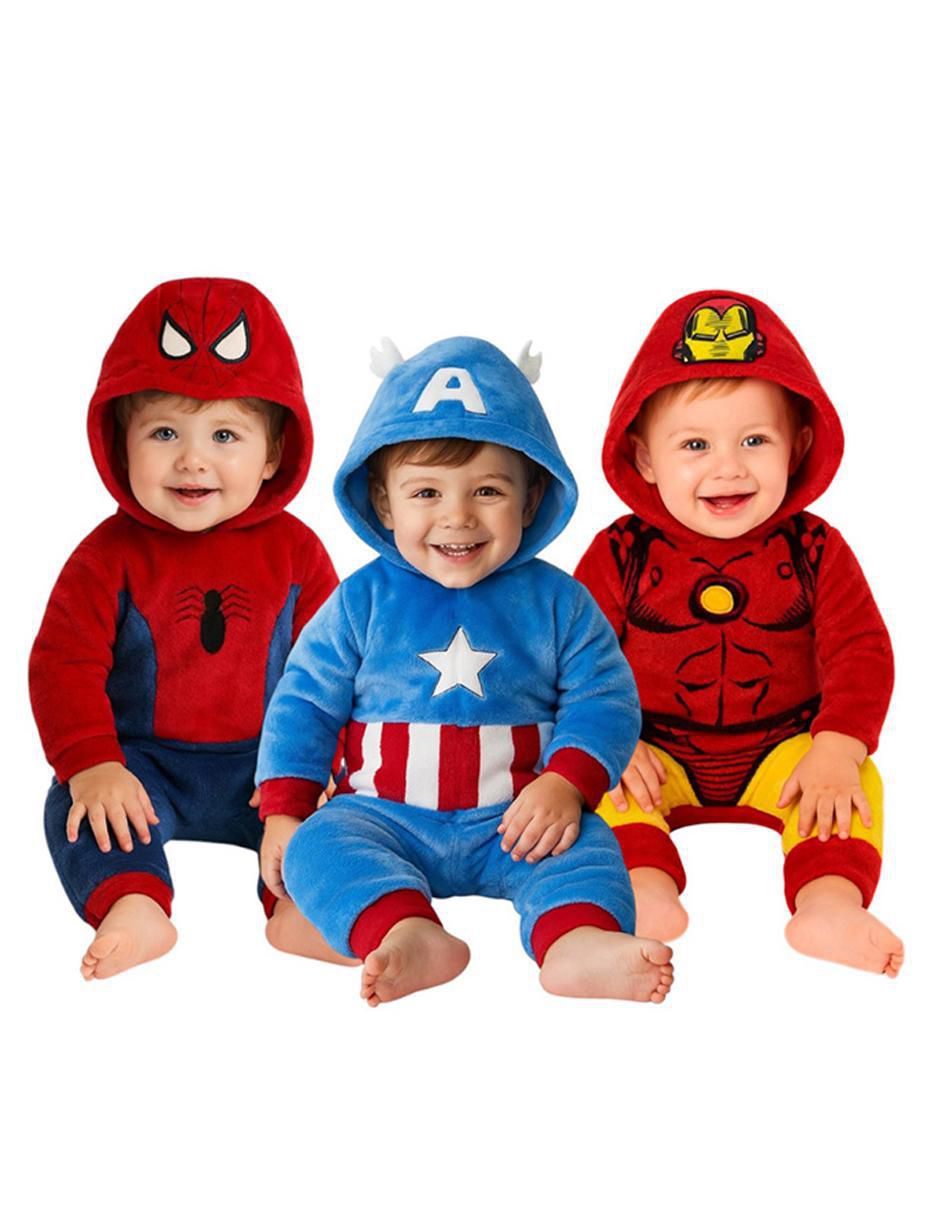 Mameluco Spiderman, Capitán América, Ironman para bebé Mameluco Spiderman, Capitán América, Ironman para bebé