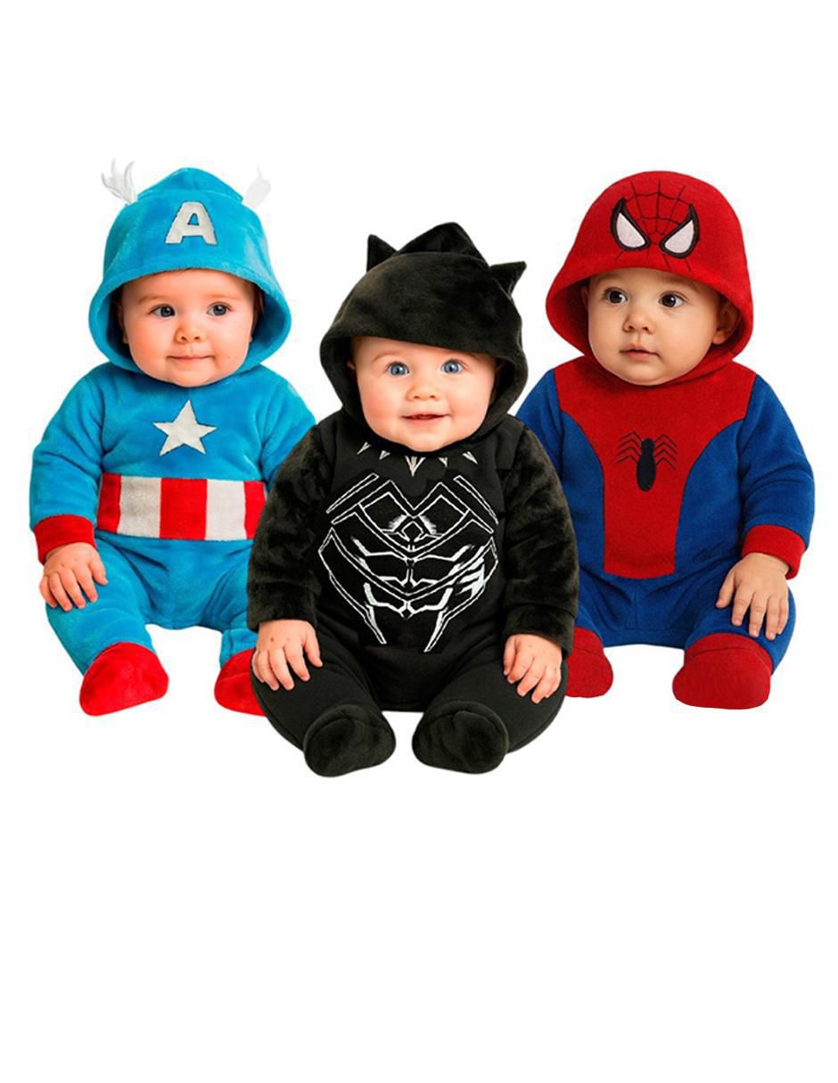 Mameluco Capitan America, Black Panther, Spiderman para bebé niño Mameluco Capitan America, Black Panther, Spiderman para bebé niño