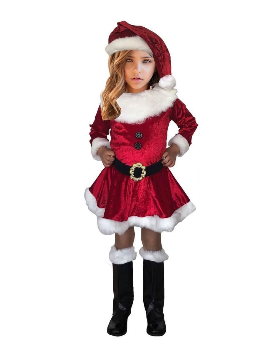 Disfraz navideño de Santa Cluas para niña Disfraz navideño de Santa Cluas para niña