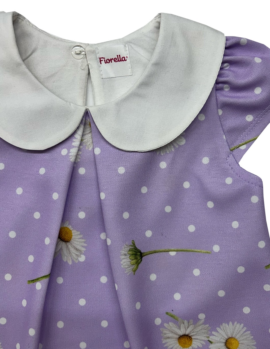 Vestido manga cap para bebé niña