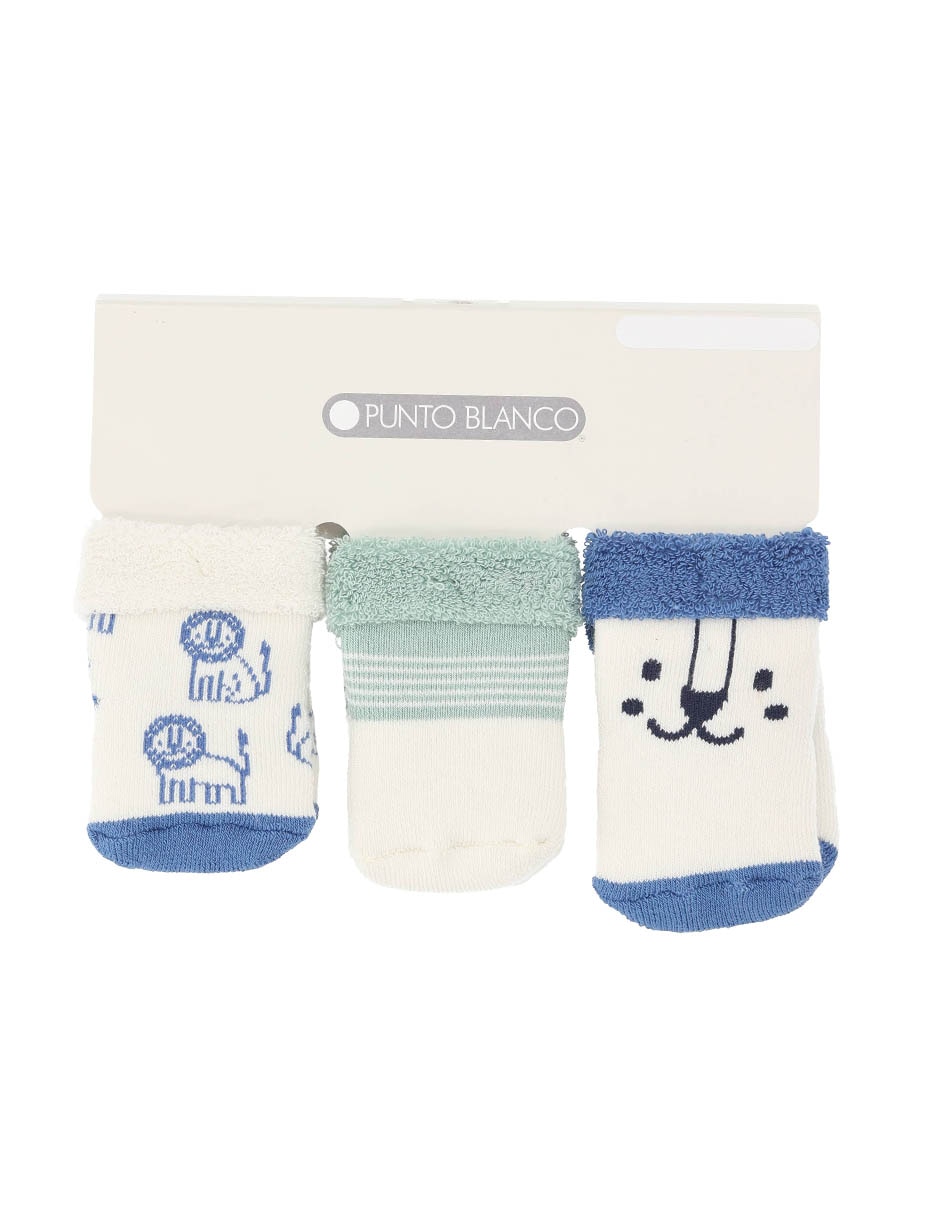 Set de tín Punto Blanco de algodón para bebé niño 3 pares