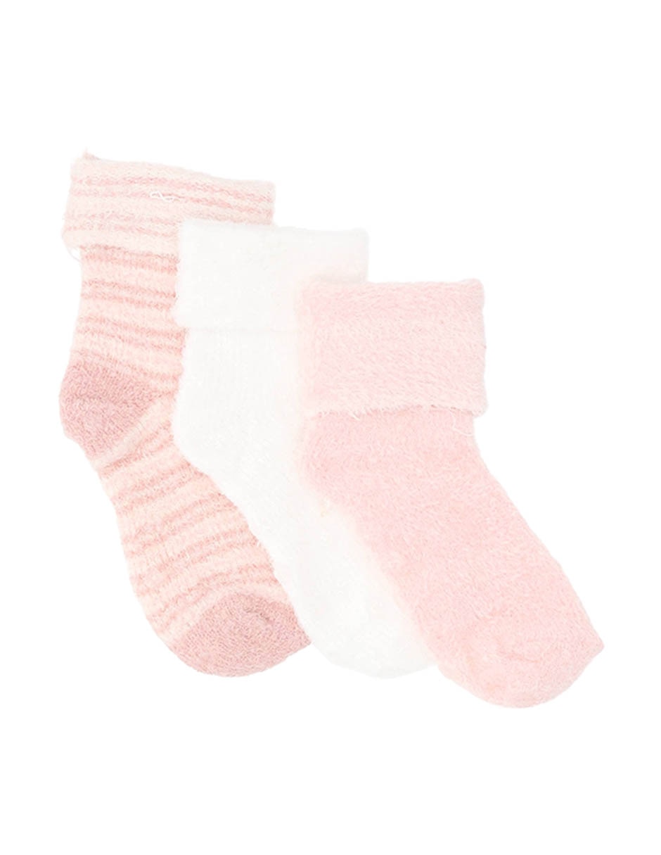 Set calcetín antiderrapante de algodón para bebé niña 3 pares Set calcetín antiderrapante de algodón para bebé niña 3 pares