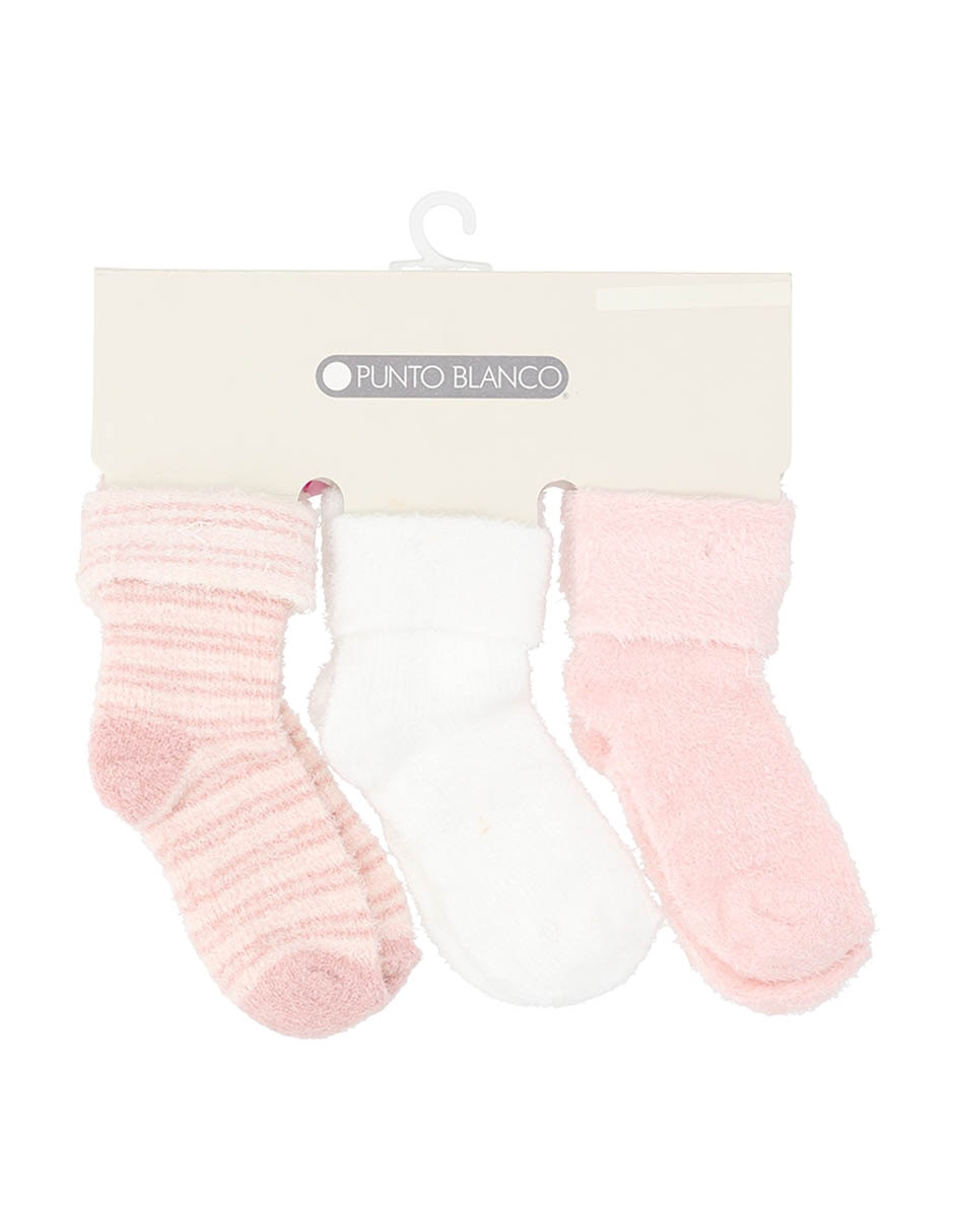 Set calcetín antiderrapante de algodón para bebé niña 3 pares 2