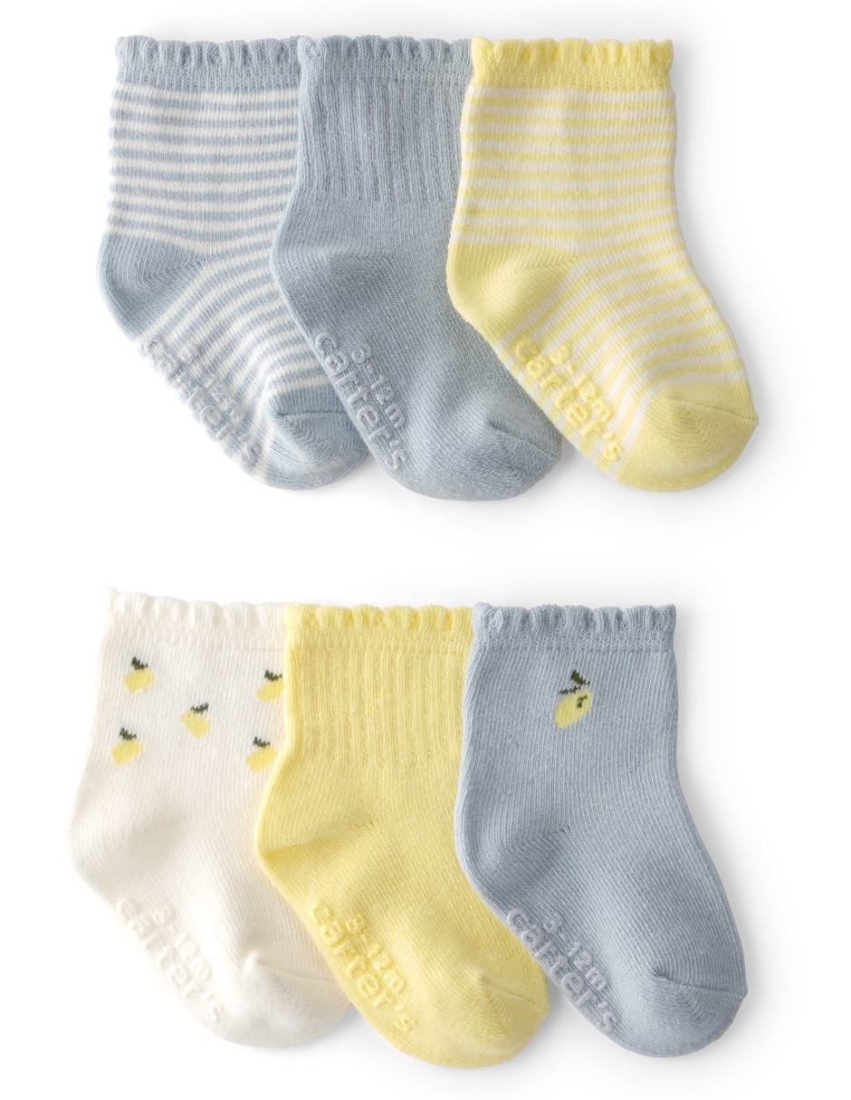 Set calceta de algodón para bebé niña 6 pares Set calceta de algodón para bebé niña 6 pares