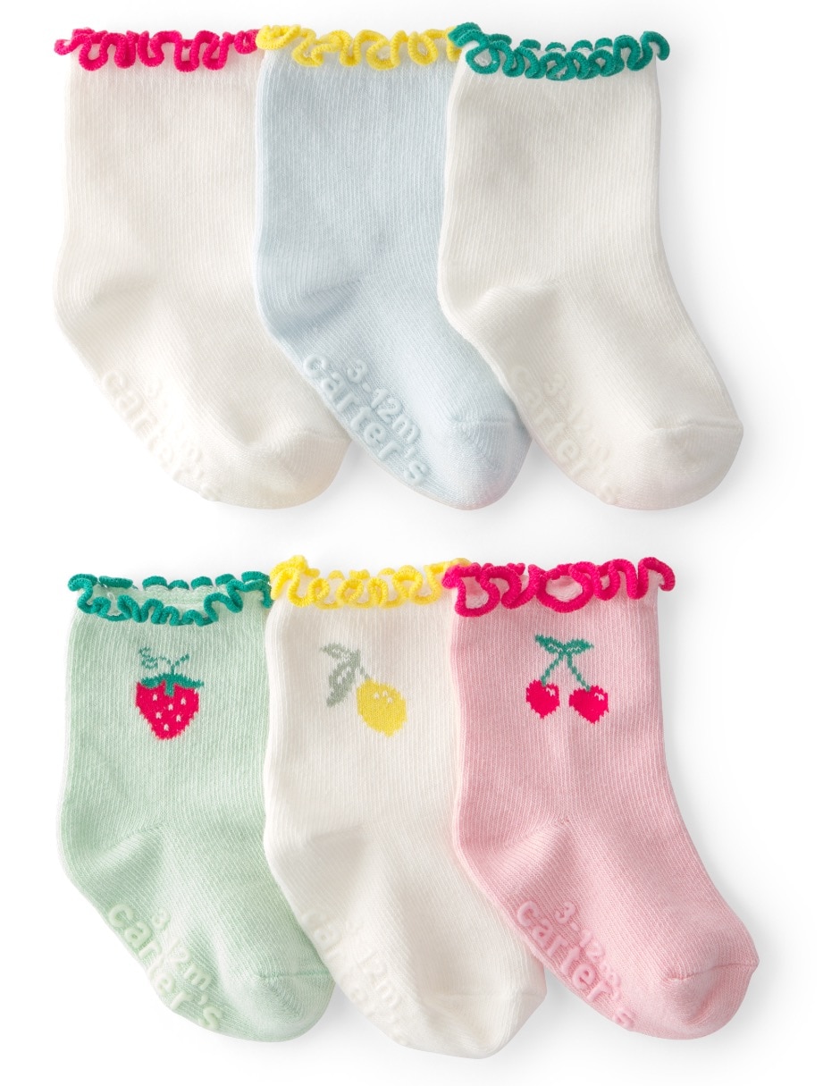Set calceta de algodón para bebé niña 6 pares