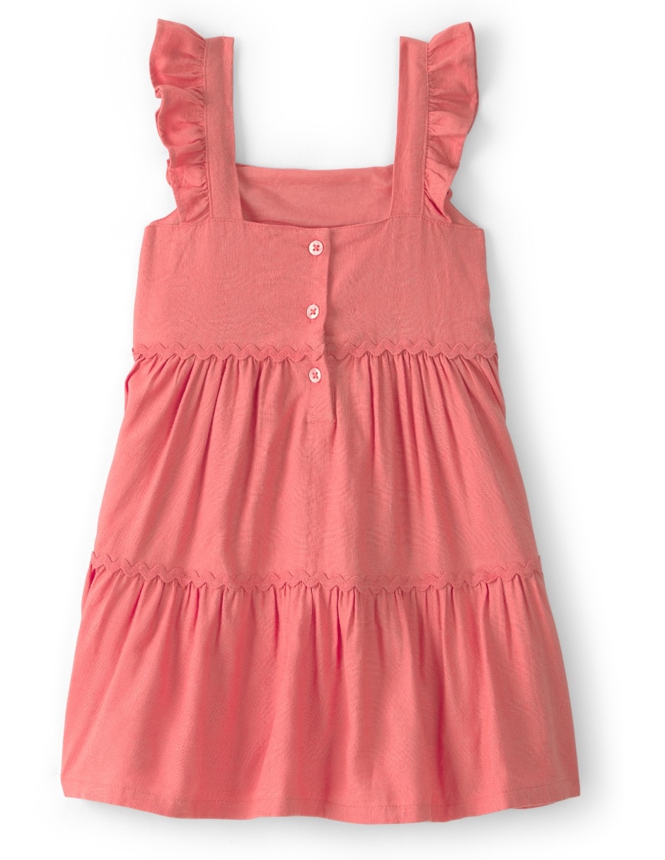 Vestido manga volantes para bebé niña