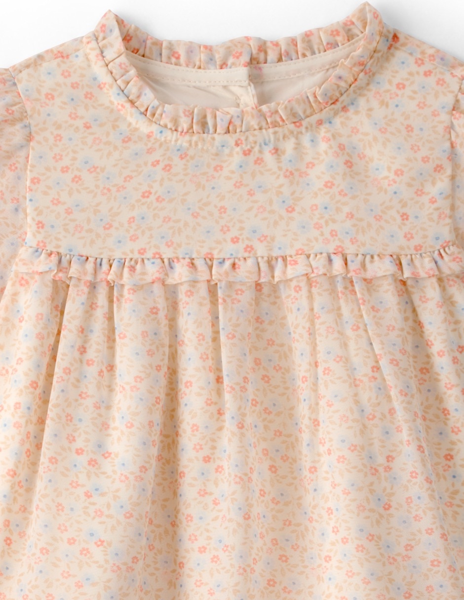 Vestido manga regular para bebé niña