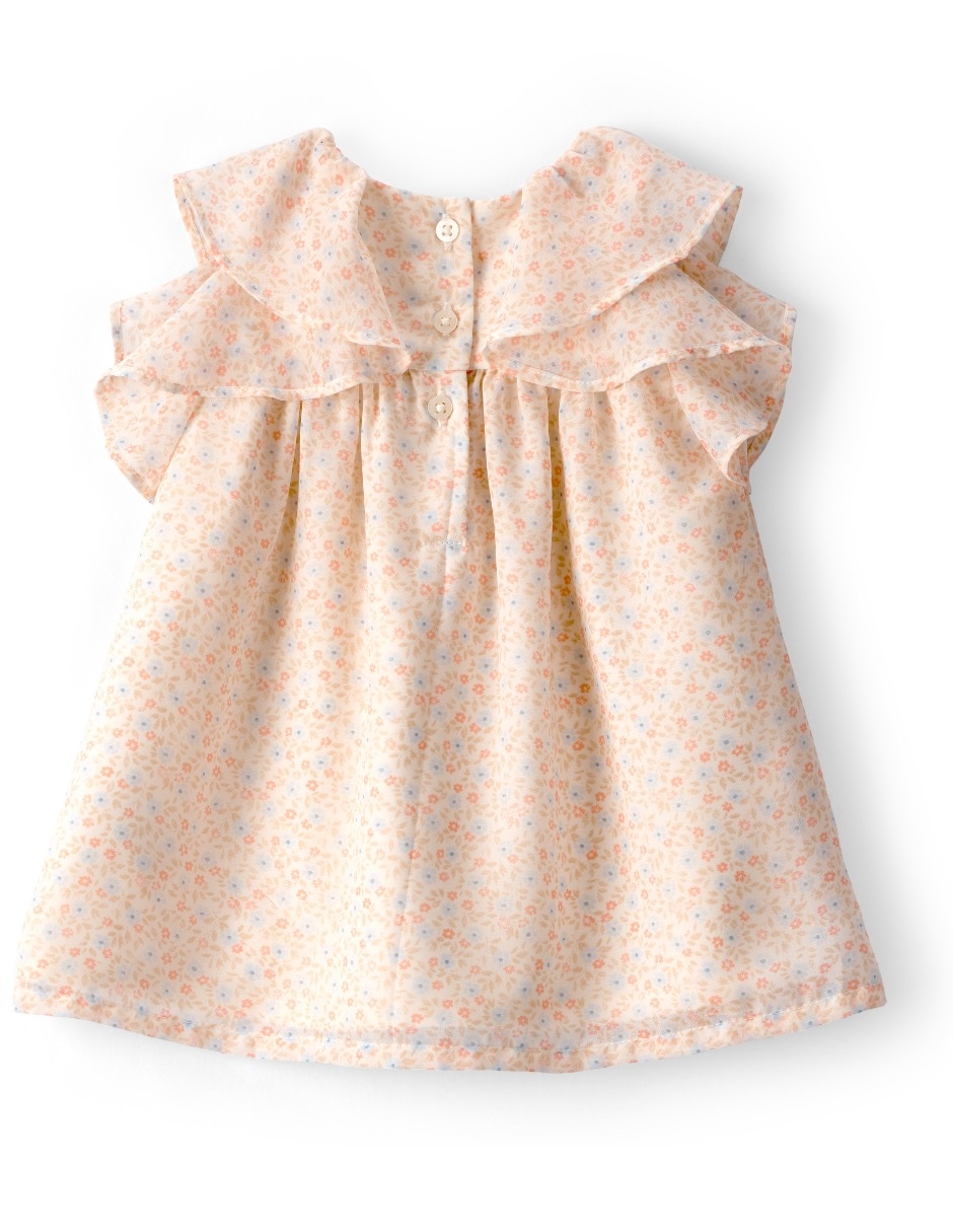 Vestido con calzón manga mariposa para bebé niña