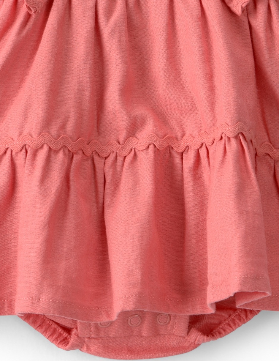 Vestido con calzón manga volantes para bebé niña