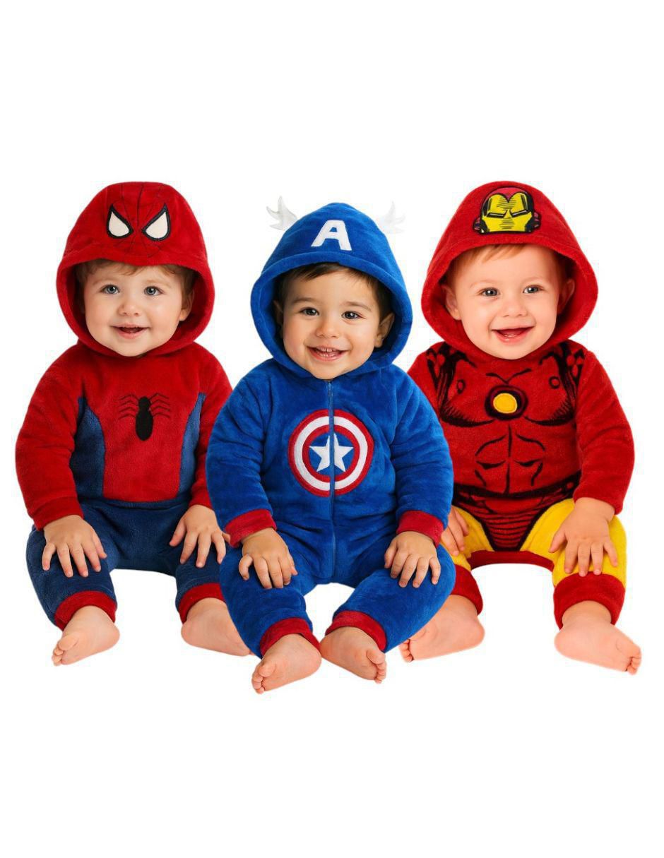 Mameluco Spiderman, Capitán América, Ironman para bebé niño Mameluco Spiderman, Capitán América, Ironman para bebé niño