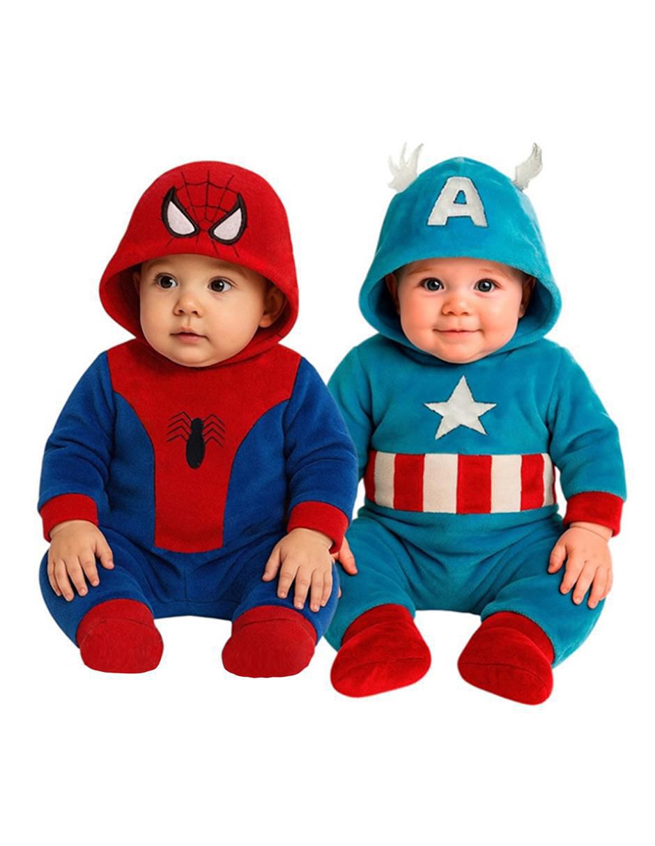 Mameluco Spiderman Y Capitán América para bebé niño Mameluco Spiderman Y Capitán América para bebé niño