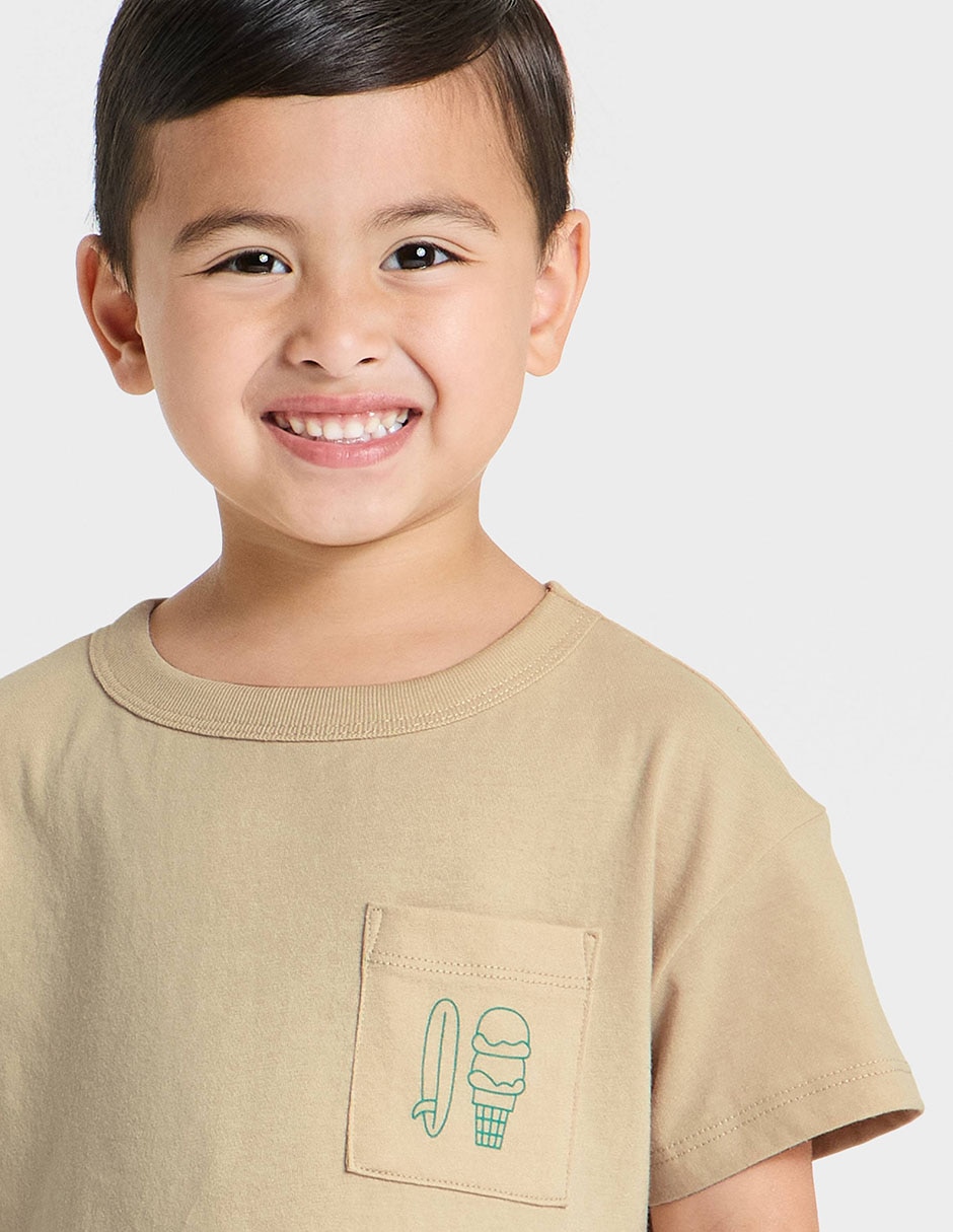 Playera Cat & Jack manga regular para niño