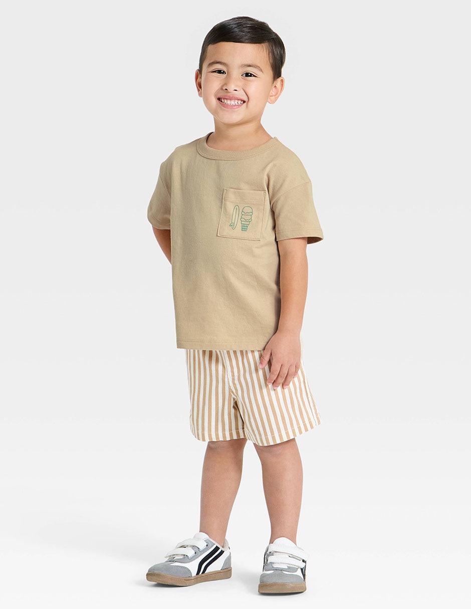 Playera Cat & Jack manga regular para niño