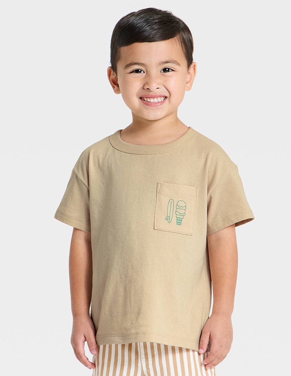 Playera Cat & Jack manga regular para niño