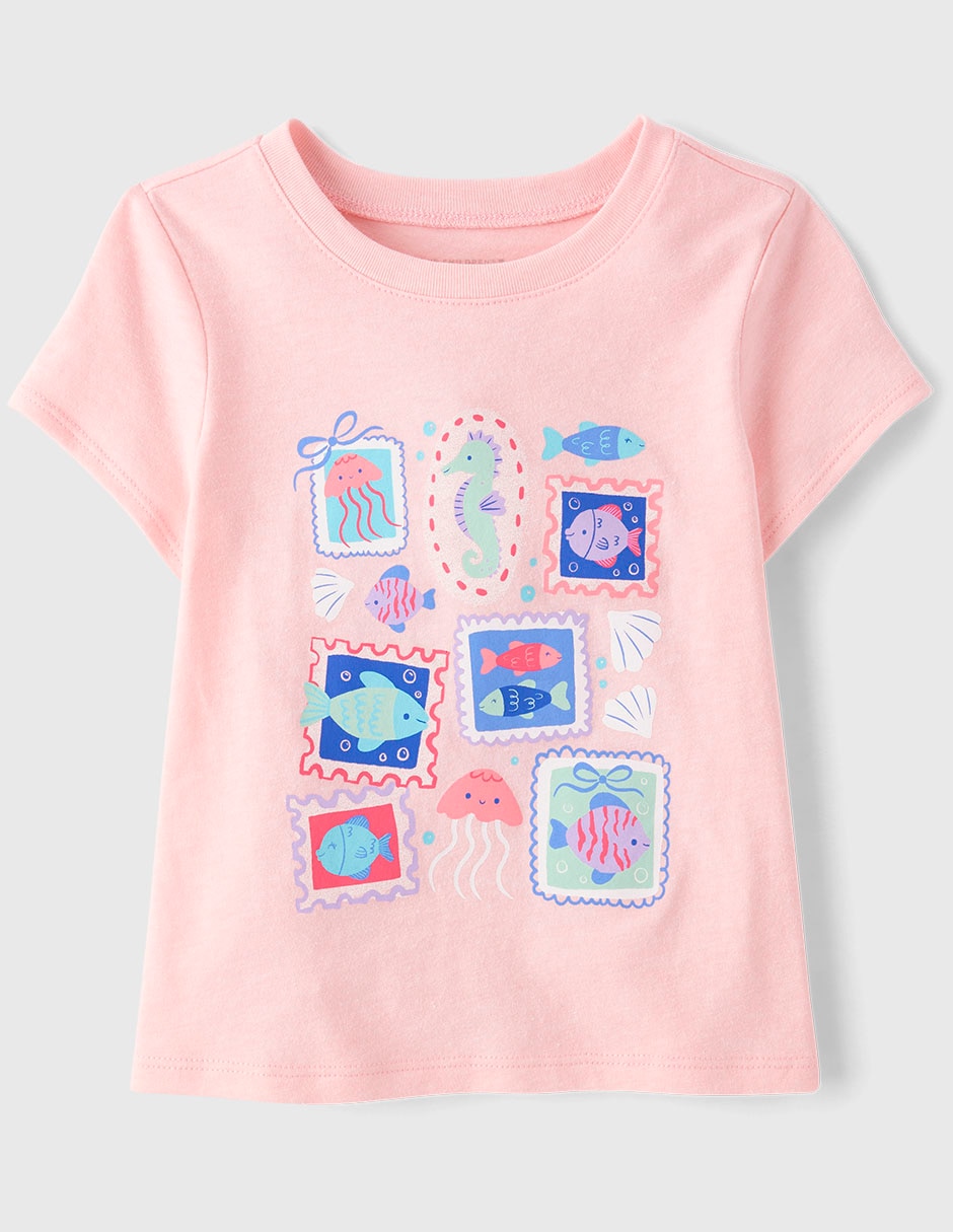 Playera manga corta para bebé niña Playera manga corta para bebé niña