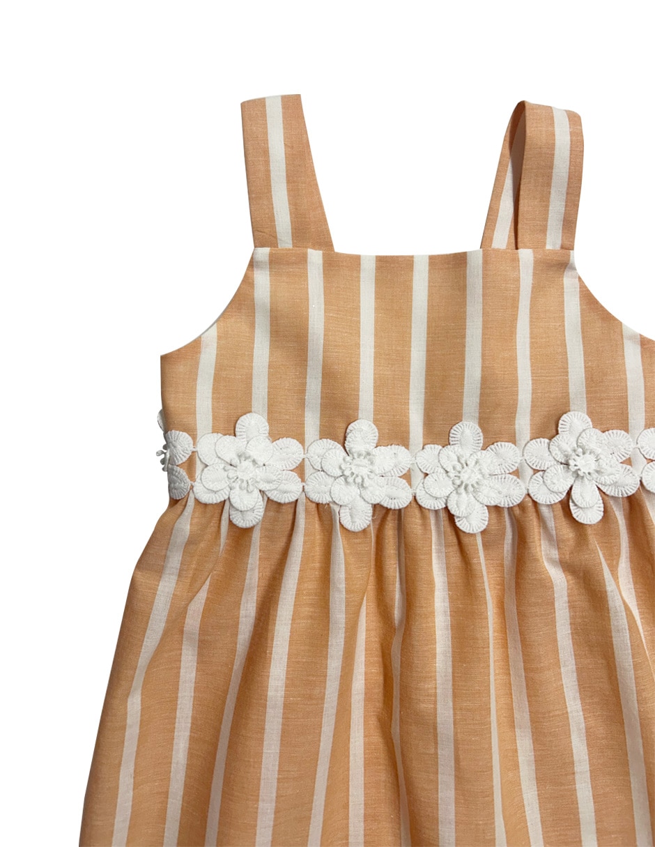 Vestido manga volantes para bebé niña