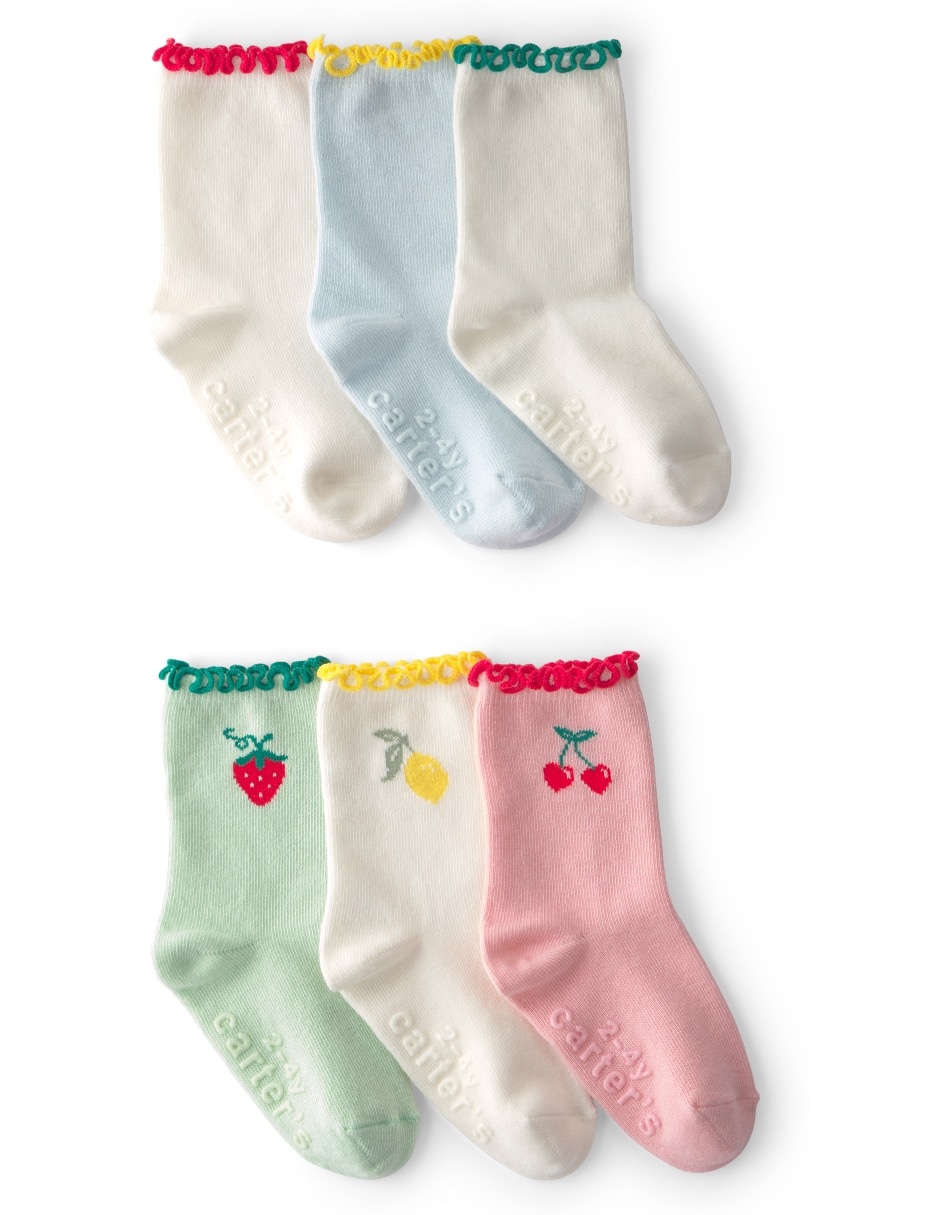 Set calceta de algodón para bebé niña 6 pares Set calceta de algodón para bebé niña 6 pares